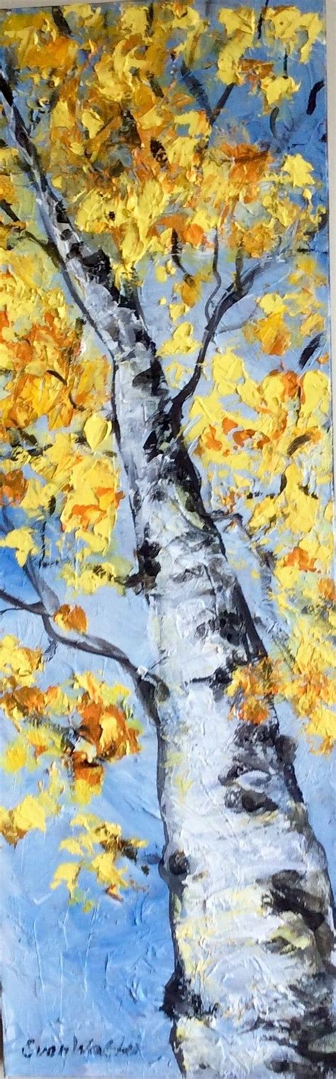 Aspen Tree Abstract Painting Original Painting 36 x 12" | Aspen trees ...