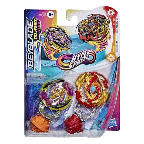 Beyblade Burst Rise Hypersphere Dual Pack Lord Spryzen S5 and Roktavor ...