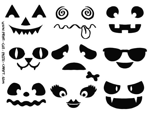 Free Printable Halloween Craft by Print-cut-paste-craft.com: Pumpkin faces | Print, Cut, Paste ...