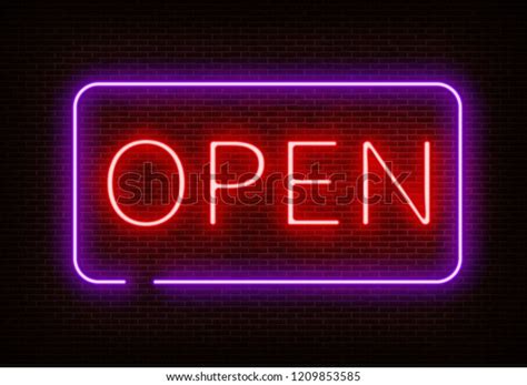 Neon Open Sign Light Vector Isolated Stock Vector (Royalty Free ...