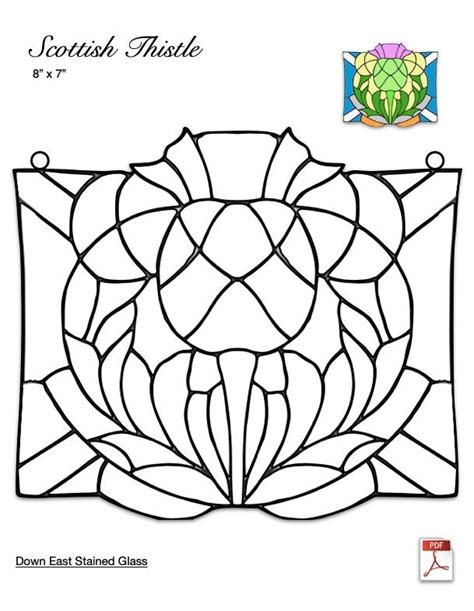 Scottish Thistle Stained Glass Pattern PDF - Etsy