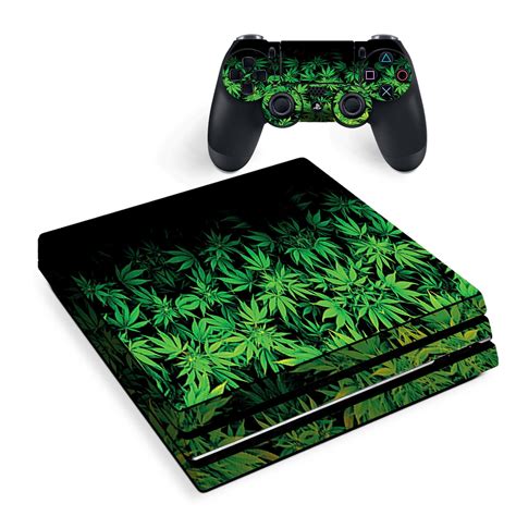 Skin for Sony PS4 Pro Console Decal Stickers Skins Cover -weed green ...