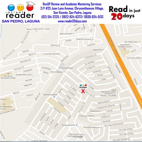 SAN PEDRO CENTER MAP Vicky Camisera RevUP Review and Academic Mentoring Services 2/F #25 Juan ...