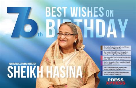 Best wishes to Prime Minister Sheikh Hasina on her 76th birthday ...