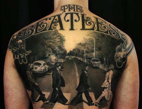 The Beatles Abbey Road Full Back Tattoo