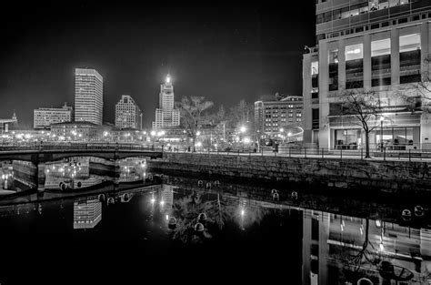 Skyline Of Providence Rhode Island Skyline Through A Fisheye Len ...