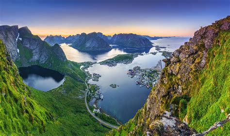 water, mountains, Norway, landscape, nature, Lofoten, Lofoten Islands HD Wallpaper