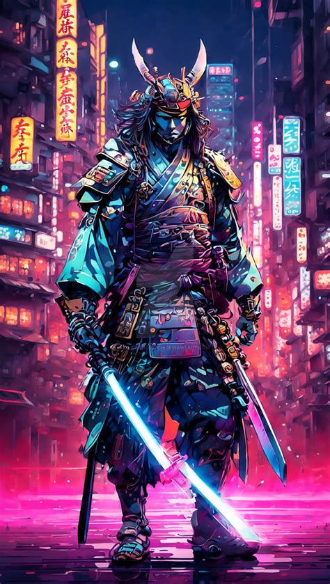 Neon Samurai Cyberpunk by Zlatanovitch on DeviantArt