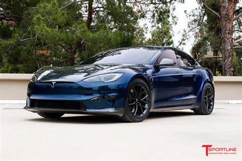 Inozetek Midnight Metallic Blue Tesla Model S with Carbon Fiber Sport ...