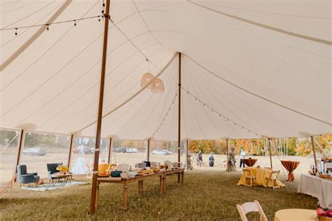 Sailcloth Tent with October Wedding Decor | Sailing outfit, Industrial ...