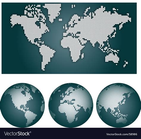 Dotted world map Royalty Free Vector Image - VectorStock