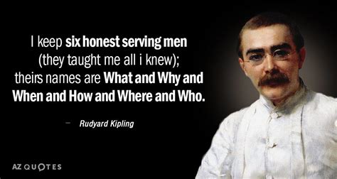 Rudyard Kipling quote: I keep six honest serving men (they taught me ...