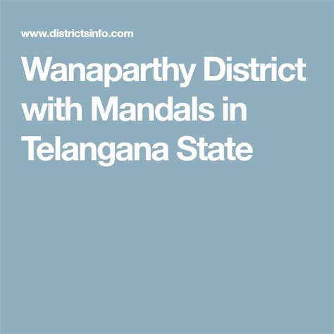 Wanaparthy District with Mandals in Telangana State | Districts, Telangana, States