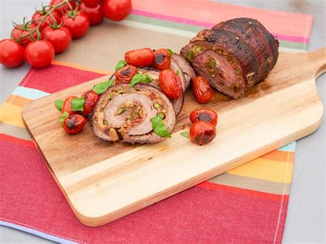 Grilled Stuffed Braciole Recipe | Jeff Mauro | Food Network