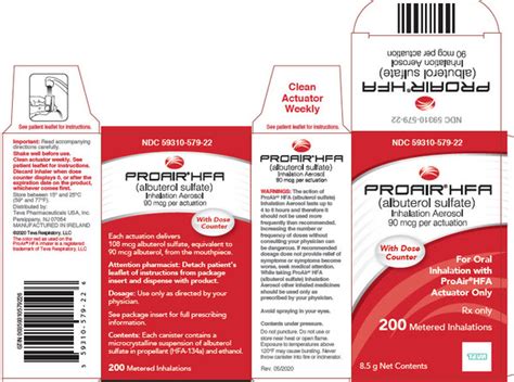 PROAIR HFA 90MCG INHALER 8.5GM - TEVA PHARMACEUTICALS USA