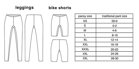 CLOTHING SIZE CHART — PANSY