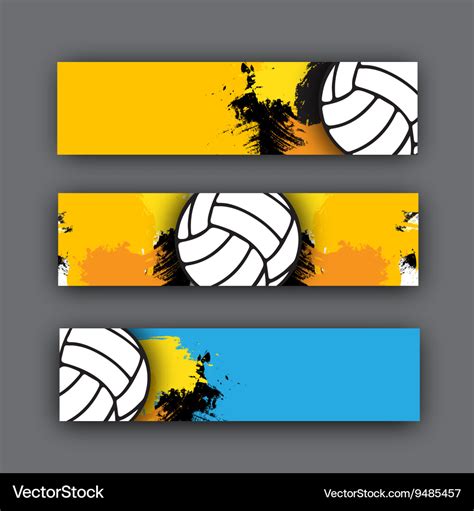 Collection of banners volleyball theme Royalty Free Vector