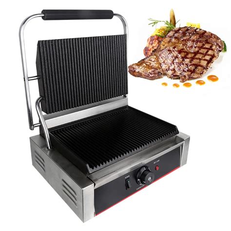 stainless steel electric sandwich maker Non Stick panini grill machine Griddle Grill Press Plate ...