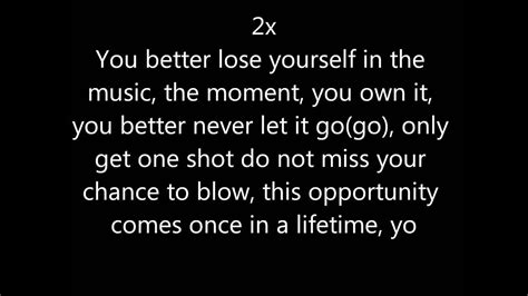 Eminem - Lose Yourself lyrics Clean - YouTube