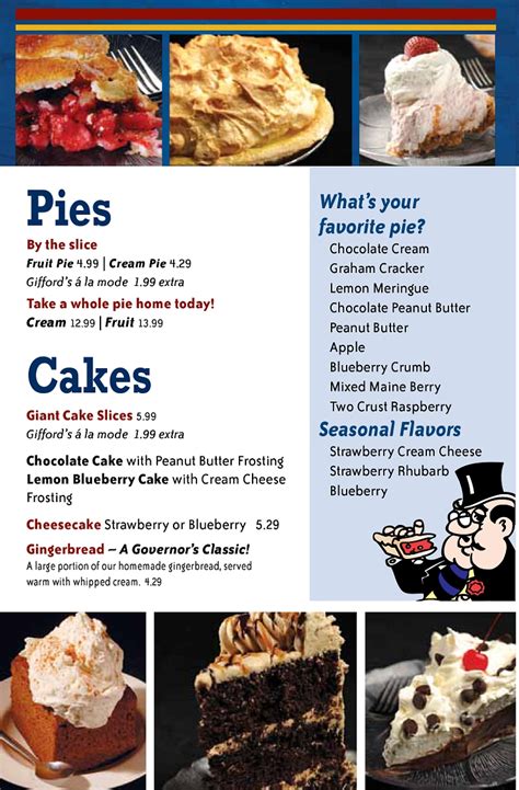 Governor's Restaurant & Bakery Lewiston Maine Menu - MenusInLA ...