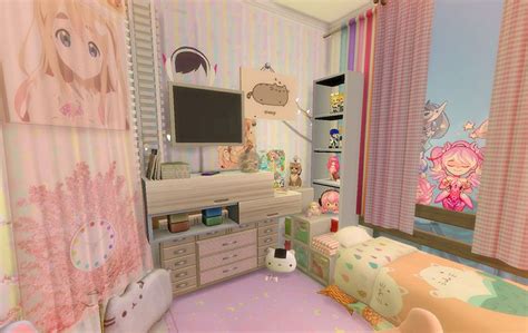 ANIME ROOM | Anime room, Sims 4 cc packs, Sims 4