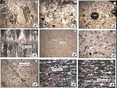 Photomicrographs of thin section analysis in cross polarized (×10); (a ...