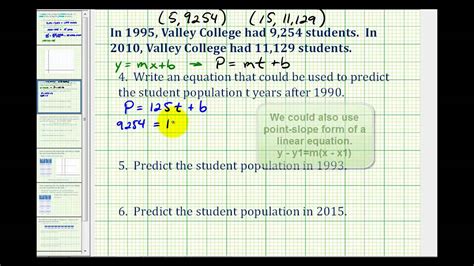 Ex: Determining a Linear Model for Population Growth - YouTube