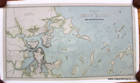 Map of Boston Harbor Showing Commisssioners' Lines, Wharves, &C. - Reproduction - Antique Maps ...