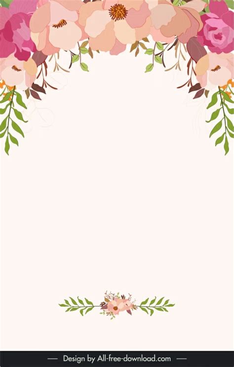 Floral background template elegant classical decor Vectors graphic art ...