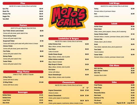 Menu – Mojos Grill