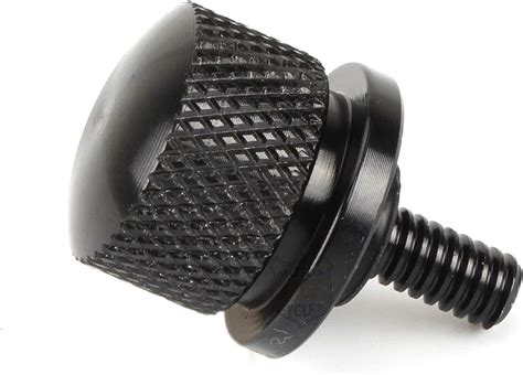 Black Rear Seat Bolt Screw Aluminum Knurled Mount Screws Hard Anodized for Sportster Touring ...