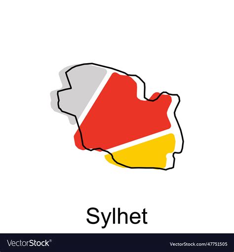 Map of sylhet colorful geometric design Royalty Free Vector