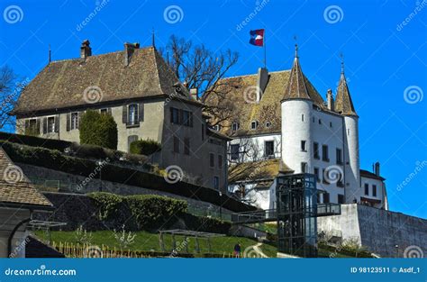 Nyon Castle stock image. Image of watchtower, point, chateau - 98123511