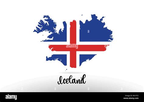 Iceland country flag inside country border map design suitable for a ...