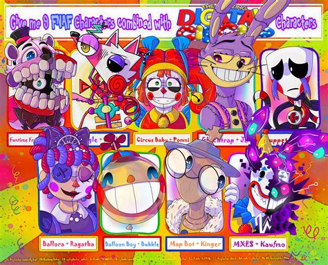 FNAF + The Amazing Digital Circus 🎪 [My art challenge] : r/fivenightsatfreddys