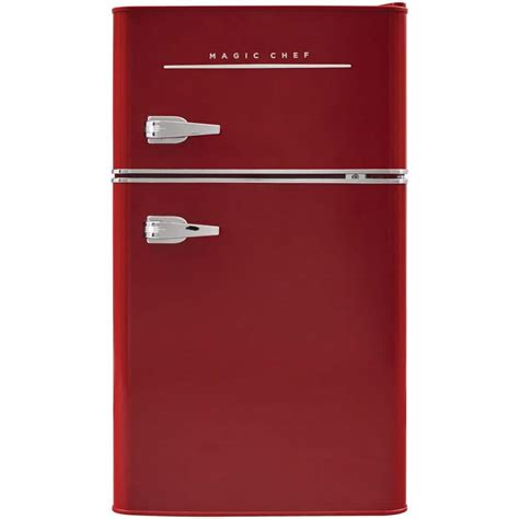 Magic Chef Retro 3.2 cu. ft. 2 Door Mini Fridge in Red HMCR320RE - The ...