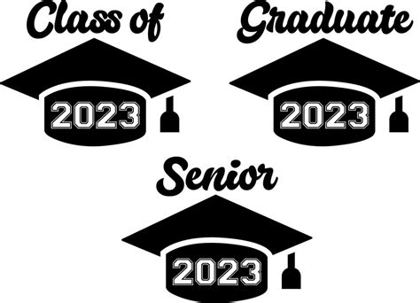 Graduation SVG Bundle 2023 Graduation Cap SVG Class of 2023 black and ...