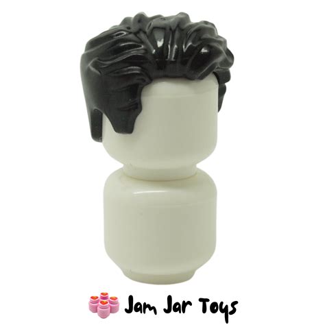 LEGO Minifigure Hair Piece - Black Hair Swept Left Tousled H14