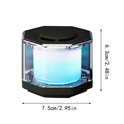 Compact Subwoofer Outdoor Mini Wireless Speaker Featuring Glass And Colored Light Produces Rich ...