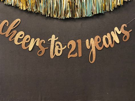 21st Birthday Banner Happy Birthday Banner Glitter Banners | Etsy