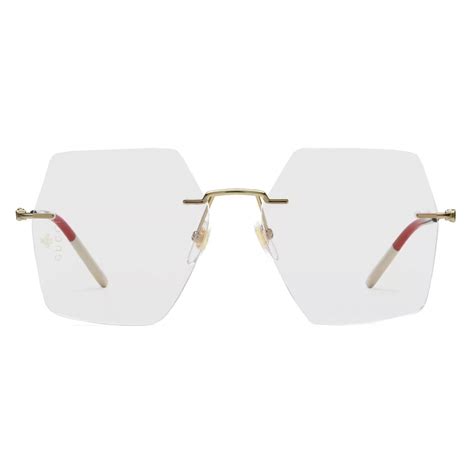 Gucci - Square Frame Optical Glasses - Gold - Gucci Eyewear - Avvenice