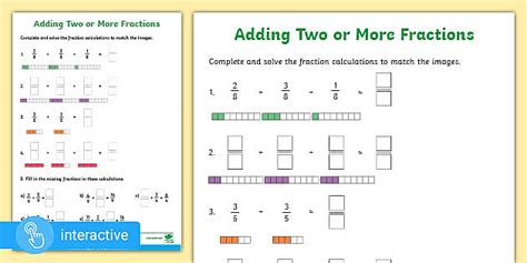 👉 Year 4 Add Fractions Worksheet PDF (Supports White Rose)