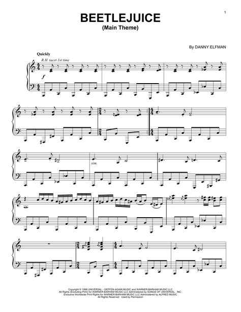 Danny Elfman "Beetlejuice (Main Theme)" Sheet Music Notes | Download Printable PDF Score 253371