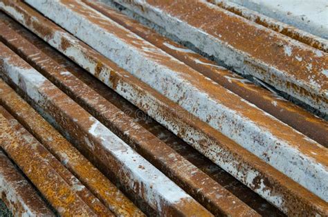 Steel bar stock photo. Image of corroded, pattern, parallel - 99378122