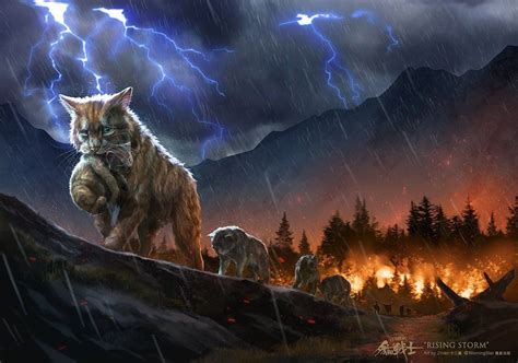 BEAUTIFUL artwork of Rising Storm! (Artist's portfolio in comments) : r/WarriorCats