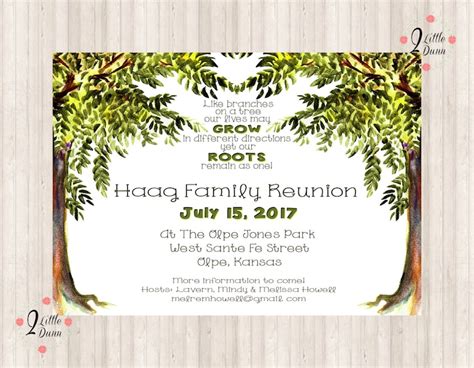 Family Reunion Invite Trees PRINTABLE DIGITAL INVITATION | Etsy