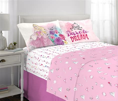 Disney Princesses Bed Sheets Set, Kids Bedding, Sleeping Beauty Aurora ...