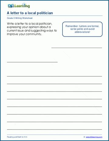 Letter writing worksheets | K5 Learning