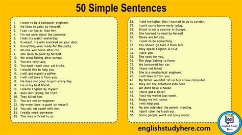 1000 Sentences Examples in English - English Study Here