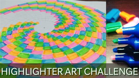 HIGHLIGHTER ART CHALLENGE | Easy Hypnotic Art | How to draw Highlighter Pen Art|4 color ...